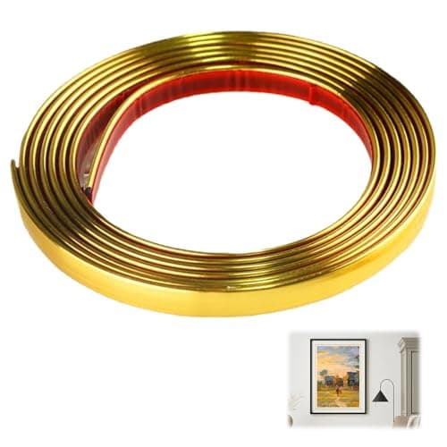 Moulures Décoratives Autocollantes 5 m x 8 mm, Résistant à L'huile et Imperméable, Garniture Murale Flexible pour Miroir