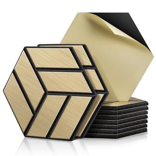 Panneaux acoustiques JAMELO 10 Pièces Mousse 30x15x1.2cm | Revêtement mural naturel auto-adhésif pour plafond/porte/deco