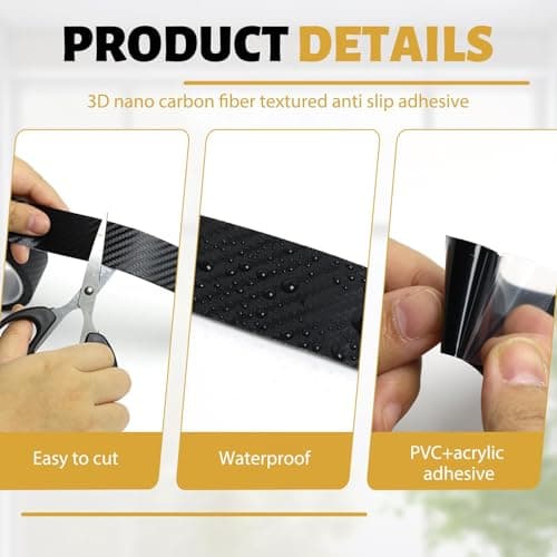 Carbon Adhésif pour VoitureProtection Seuil de Porte VoitureAutocollant Carbone 3cm x 5m pour Voiture