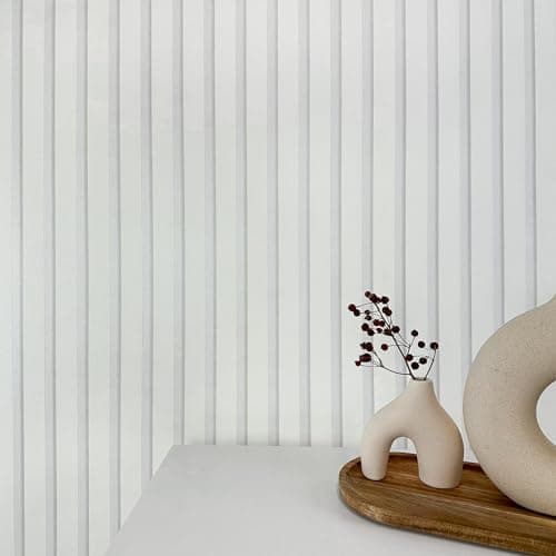 Papier peint bois marron modernes, acoustiques 3D, panneaux en bois scandinaves, naturels, fabriqués en Allemagne, 10,05 — Panneaux Blancs