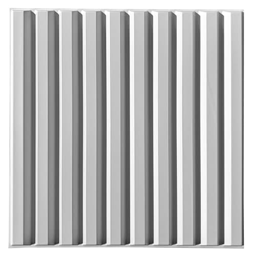 Deco 3D Mur & Plafond Salle de Jeux, Panneaux Mural & Plafond 3D 30cm x 30cm, Revêtement Mural PVC, design Salle de Jeux — Slats White