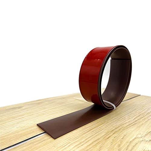 Bande de transition autocollante en vinyle (2 m x 4 cm) - Revêtement de sol gris avec grain de bois pour seuil de porte, — Marron (2 Mois)