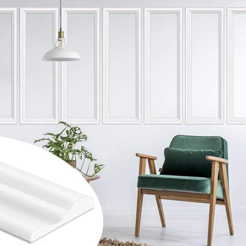 JSIWOTH Moulure Murale Autoadhésive FlexIBLE - Décoration Intérieure & Protection des Murs - Blanc(3m x 4cm)  
JSIWOTH P
