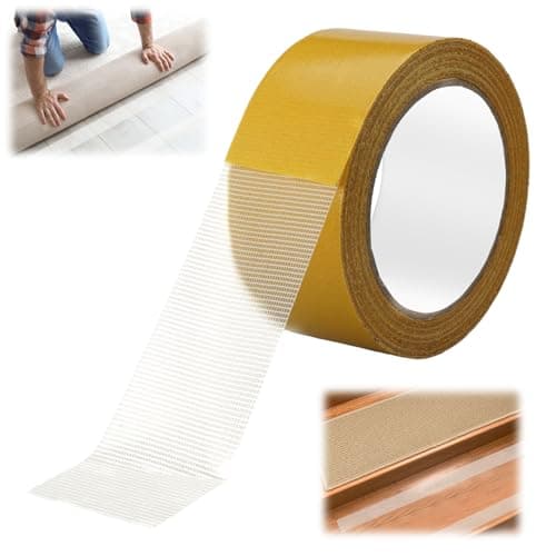 Ruban Adhésif Double Face Tapis, Haute Adhérence pour La Pose de Moquette et Revêtement de Sol, Sans Résidus, 20m x 50mm