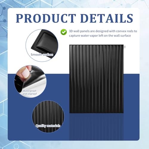 Panneaux Muraux 3D Adhesive Résistant à l'Eau et à l'Huile pour Cuisine Panneau Mural Decoratif Dalle PVC, 5 Pcs Autocol