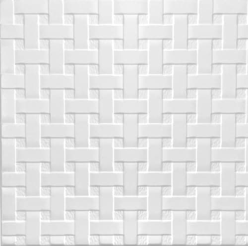 Panneaux 3D polystyrène vintage 50x50cm - 32 pièces | Décoration intérieure murale et plafond 3 mm — Weiß 0864