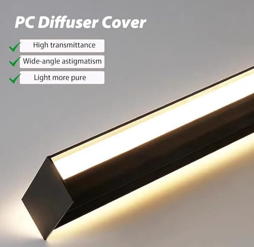 LED black molding light canal pour mur, diffuseur décoratif à DEL pour bande lumineuse, idéal pour chambre à coucher et