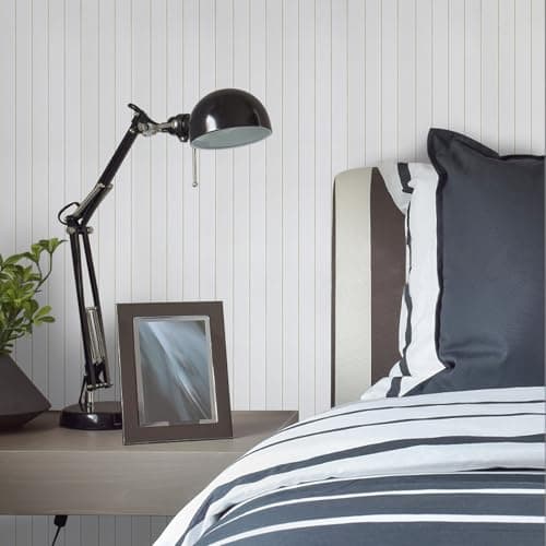 Panneaux muraux 3D autocollants bois 40x40 cm imperméables et résistants - Cuisine et chambre - Blanc pur - Lot de 10 pa