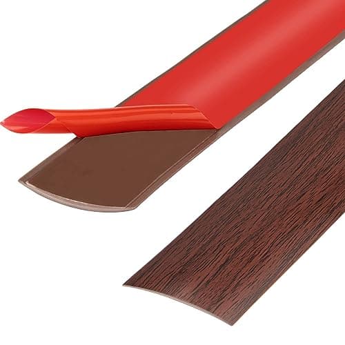 Bande de seuil PVC 400cm x 4cm grain d'acajou pour revêtement de sol stratifié et transition de sol