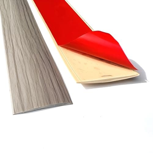 Générique Bande de Transition Autocollante en PVC Blanc 4 cm pour Carrelage Bois Stratifié Seuil de Porte — Bois Gris