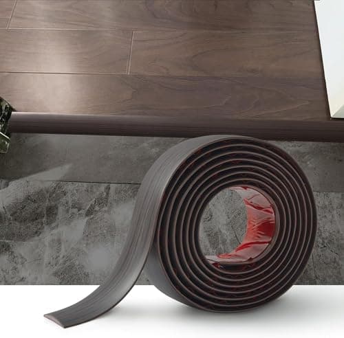 Bande de seuil auto-adhésive PVC 4cm grain de chêne beige pour sols en bois et espaces entre carreaux — Grain de Noyer Noir