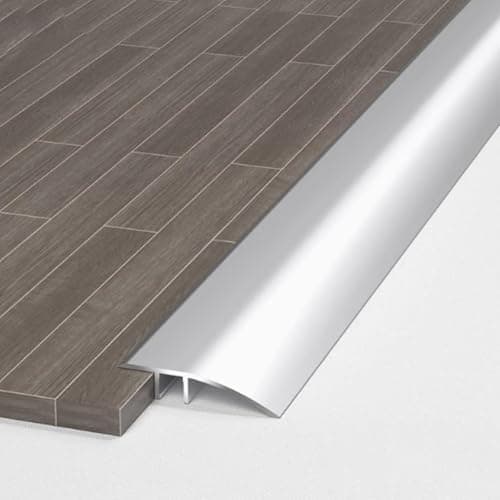 Rampe de Seuil en Aluminium pour Accessibilité, Barre de Transitoire avec Pente 6-12mm (0,9m × 4,3cm), Rattrapage de Mar — Argent