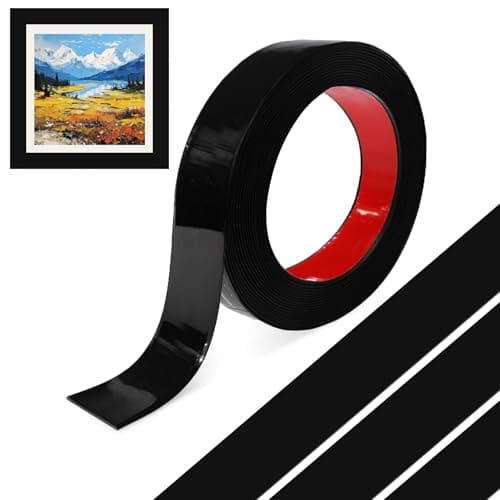 MeYuxg Moulure Adhesive Or Brillant, Flexible et Inoxydable pour Cadres de Miroirs et Plafonds, Facile à Coller et Étanc — Noir