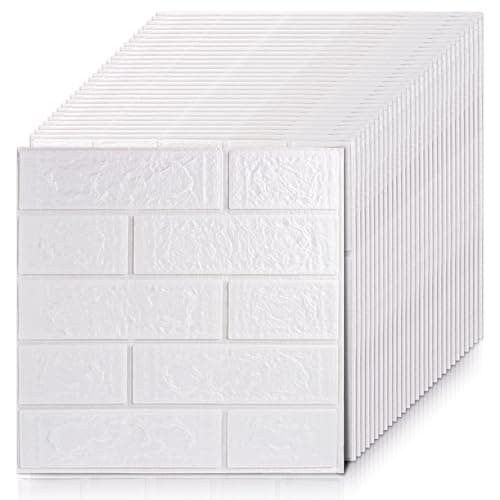 LOPYXBR Panneaux muraux 3D Blancs + Lot de 20 Panneaux Muraux 3D en Polystyrène - Idéaux pour décoration de Plafond et M — Blanc
