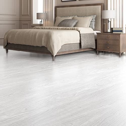 Art3d - Lot de 36 carrelage de sol en vinyle auto-adhésif pour surface rigide, Blanc délavé, 5 m²