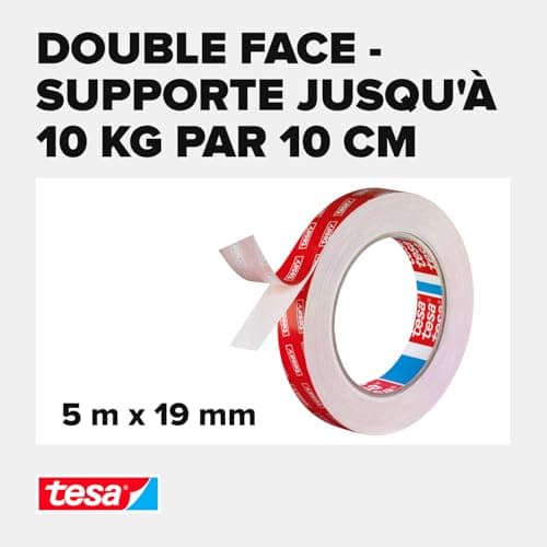 tesa Powerbond UltraStrong Ruban Adhésif Double Face - Adhésif Puissant pour une Fixation Sans Percer - 5 m x 19 mm  
te