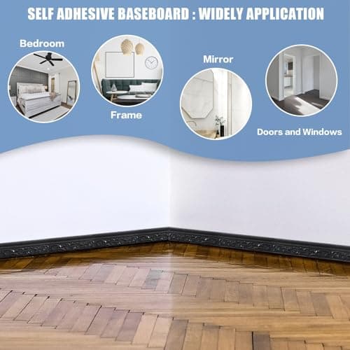 WADILE Frise Murale Autocollante Blanche pour Salle de Bain et Cuisine - Étanche, Décorative et FlexIBLE