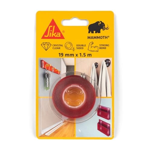 Sika - Ruban adhésif double face extra fort et transparent - Fixation rapide sans perçage - Intérieur et extérieur - Mai