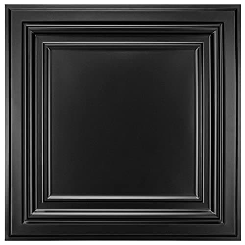 Art3d Dalles de Plafond en PVC 4,5 m² - Léger et Installer facile 61 x 61 cm — Noir