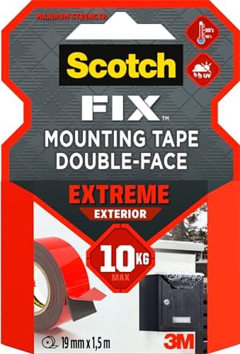 Scotch-Fix Ruban de Montage Double-Face pour Miroirs - Pour Intérieur - Salles de Bain, Cuisines - Céramique, Bois, Méta — Noir