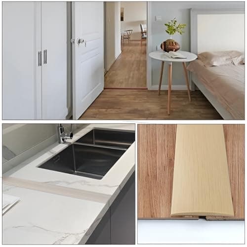 Générique Bande de Transition Autocollante en PVC Blanc 4 cm pour Carrelage Bois Stratifié Seuil de Porte