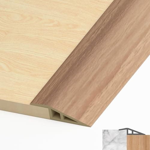 LIHIQIYA Barre de seuil adhésive PVC, grain de bois jaune, 7mm à 10mm, 1M — Chêne Blanc