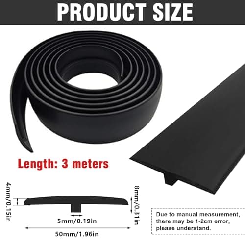 Barre de Seuil Adhésif PVC, Large 5cm x 3m, Pour Sol Stratifié, Idéal pour Espaces Entre Dalles, Facilement Flexible et