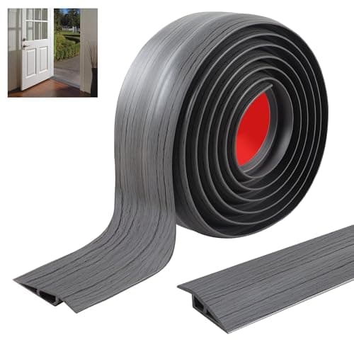 JUNART Bande de transition PVC 100cm×7cm résistante à l'usure et aux rayures pour cuisine/salle de bain - grain de bois — Grain de Bois Gris Foncé