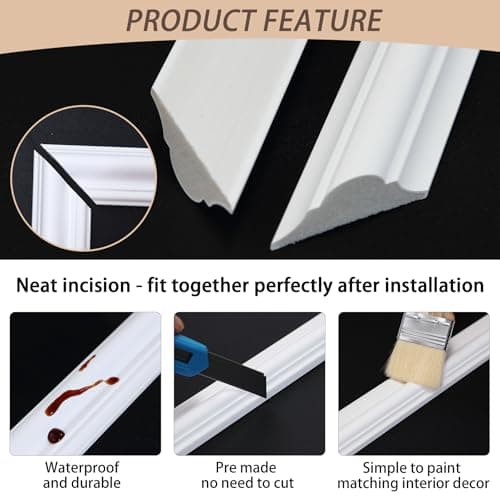 Kit de 6 moulures murales préfabriquées pour décoration intérieure + Kit de panneaux de lambris prédécoupés + Kit de cim
