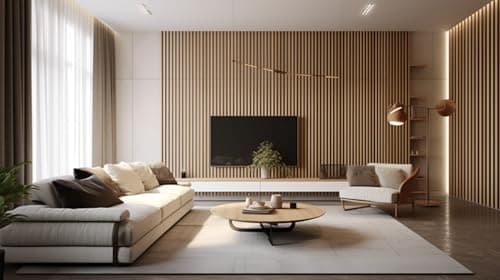 Premium Panneaux muraux acoustiques 3D 12 pièces, Vertical, Longueur 275 cm, Largeur 2,9 cm, Profondeur 4 cm, Aspect boi