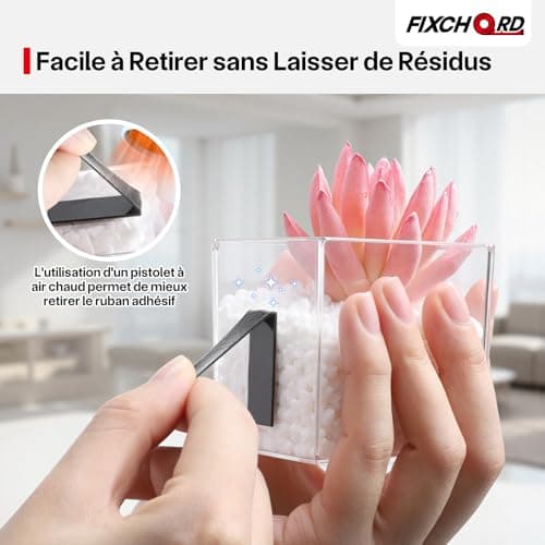 FIXCHORD Ruban Adhésifs Double Face Extra Fort, Imperméable et Ultra Résistant aux Hautes Températures, pour Bureaux et