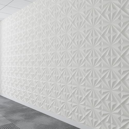 MIX3D Panneaux muraux décoratifs 3D en forme d'étoile blanc 30,5 x 30,5 cm pour décoration intérieure