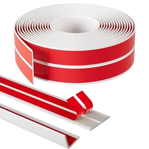 MeYuxg Moulures Décoratives Autocollantes Blanches pour Plafonds et Murs - Flexible, 6 m x 2 cm, Design Élégant pour Int — Blanc Plat
