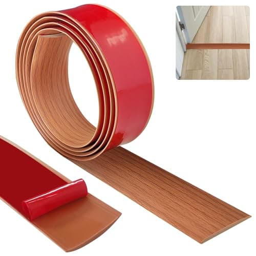Bande de Seuil Noir 4cm x 2m | Solide & Élégant pour Couvrir les Espaces Entre les Étages | PVC_decorativeчинная — Chêne Jaune - Plat
