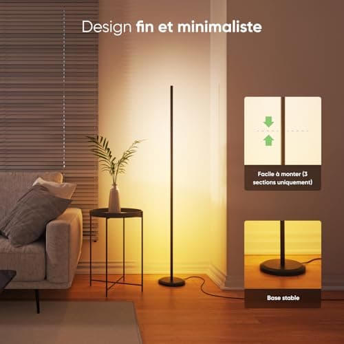 Nanoleaf Lampadaire LED RGB 1700lm | Salon | Compatible avec Alexa et Matter | Synchronisation Musicale | 16 Millions Co
