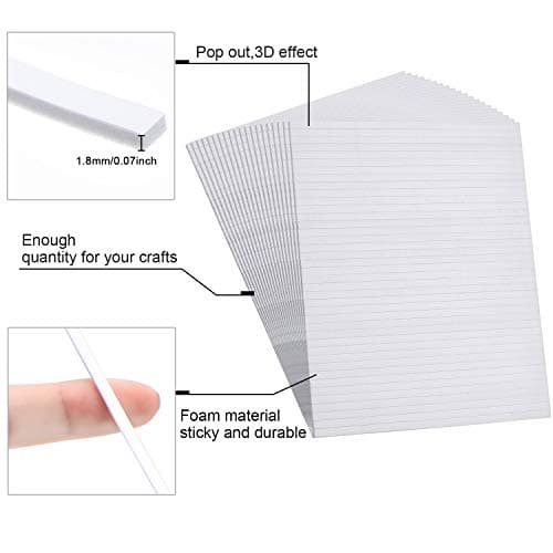 Bandes Adhésives en Mousse 500 Piècespour Scrapbooking et Carte Shaker (|9 Pouces) Support Adhésif Pop 3Drubans Double F