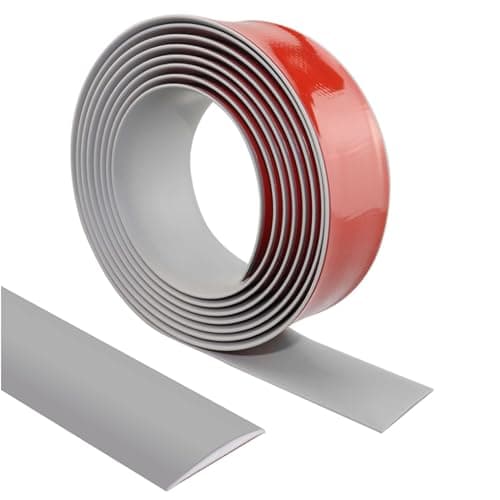 Barre de seuil vinyle adhésif 300 x 5 cm, pour couvrir les carreaux et les espaces entre stratifiés, avec adherance fort — Gris