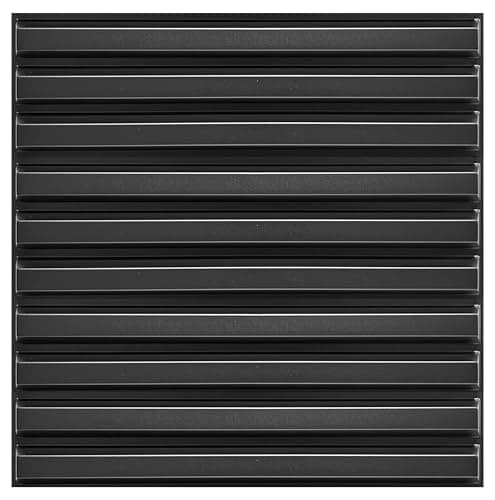 Deco 3D Mur & Plafond Salle de Jeux, Panneaux Mural & Plafond 3D 30cm x 30cm, Revêtement Mural PVC, design Salle de Jeux — Slats Black