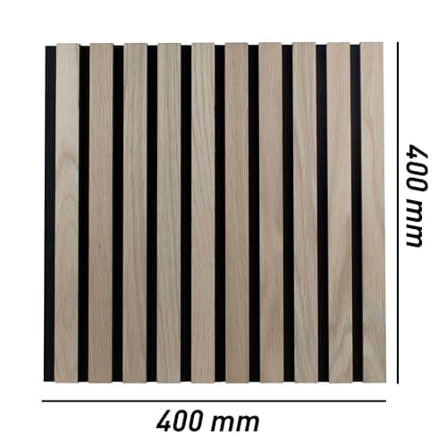 PROVISTON panneaux muraux acoustiques 3D pour salle de conférence Couleur chêne naturel Dessous en feutre 400 x 400 x 21