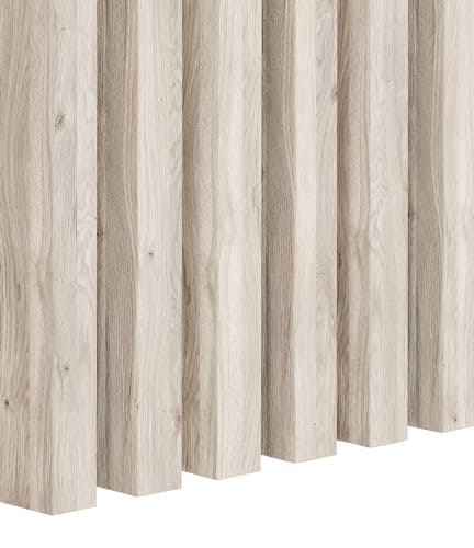 Premium Panneaux muraux acoustiques 3D 12 pièces, Vertical, Longueur 275 cm, Largeur 2,9 cm, Profondeur 4 cm, Aspect boi — Chêne Frêne Naturel