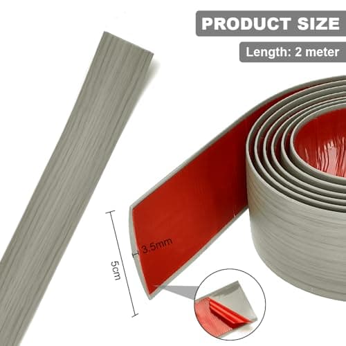 DIKEBAO Profilé de Transition Sol Grey 200×5cm Auto-Adhésif pour Carrelage et Décorationsfächer