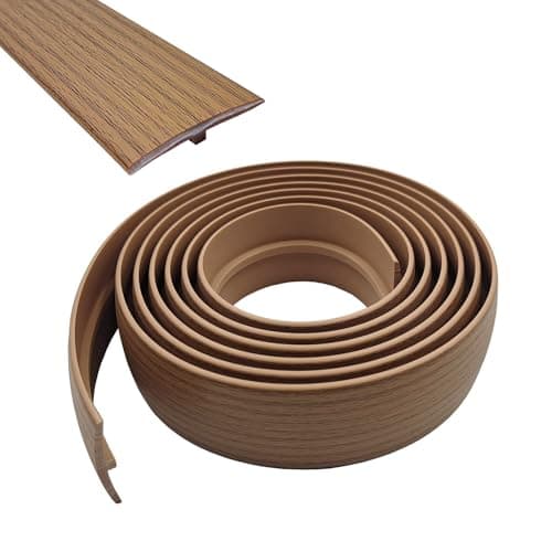 Profilé de transition autocollant en PVC Profilé de transition en forme de T pour planchers en bois et stratifié Profilé — Chêne Jaune