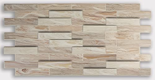 Grace Baltic Lot de 20 panneaux muraux 3D pour décoration murale intérieure, décoratifs et faciles à installer, idéaux p — Blanc, Chêne