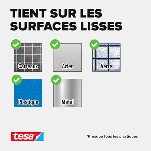 Adhésif Tesa Double-Face pour Miroirs – Humide et Salles de Bains – Fixation Sans Vis – Résistant et Sécuritaire 5m x 1,