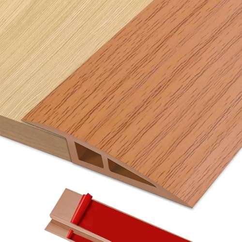 Boyifeijie Barre de Seuil Rattrapage Multiniveau Chêne Blanc 1M x 5cm Adhésif PVC Hauteur du Seuil 5mm ~ 10mm Porte Ratt — Chêne Jaune