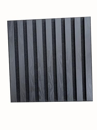 MEBANO Panneaux Acoustiques Chêne Artisan - Décoration Murale pour Salles de Conference - 2x (26,5x240 cm) Noire — Noir Imitation Bois