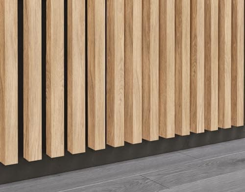 Premium Panneaux muraux acoustiques 3D 12 pièces, Vertical, Longueur 275 cm, Largeur 2,9 cm, Profondeur 4 cm, Aspect boi