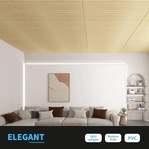 Art3d Panneaux muraux 3D à lattes en PVC Chêne Vintage (61x122 cm), Carreaux décoratifs pour Salon et Salle de bain, 6 p