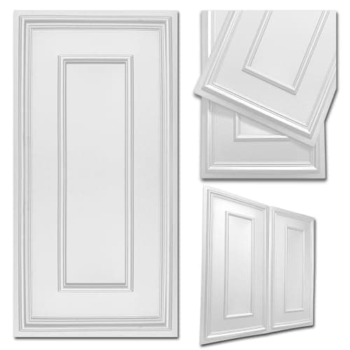 DECCART - Panneaux mural decoratif 3D Blanc - Decoration Salon - 100x50 cm - 8 pièce (4 m²) - Boiserie Cadre
