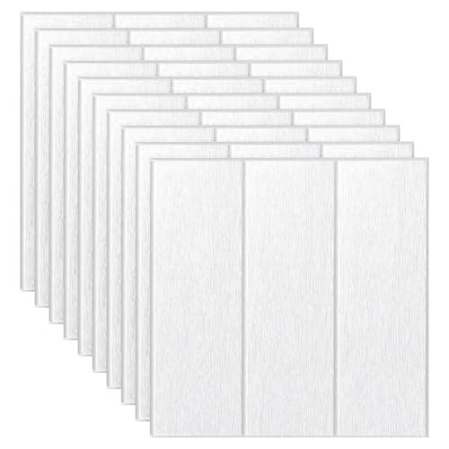 Ayuduots Lot de 10 Autocollants muraux carrés en Grain de Bois - Décoration de Maison Élégante et Résistante|Panneaux mu